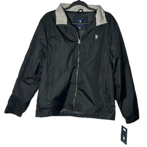 U.S. Polo Assn Men’s Mesh Lined Windbreaker in Black